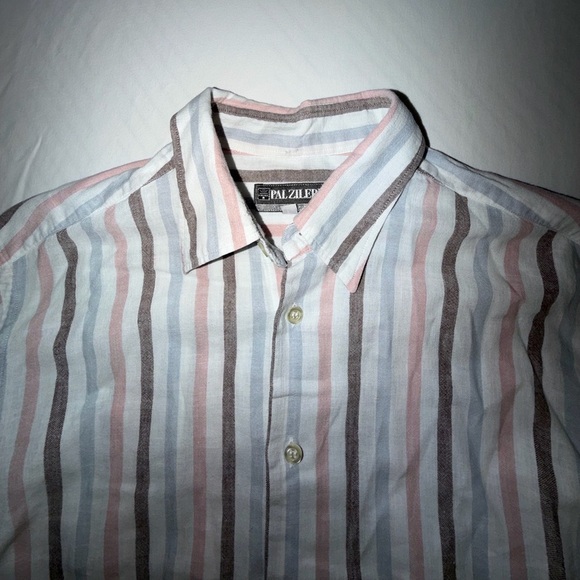 Pal Zileri Linen Blend Sport Button Down Shirt - Picture 2 of 6